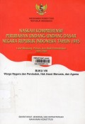 Naskah Komprehensif Perubahan Undang-Undang Dasar Negara Republik Indonesia Tahun 1945 : Buku VIII (Warga negara dan penduduk, Hak asasi Manusia, dan Agama)