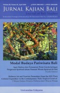 Jurnal Kajian Bali (Journal of Bali Studies) Vol.08 No.01 : Modal Budaya Pariwisata Bali