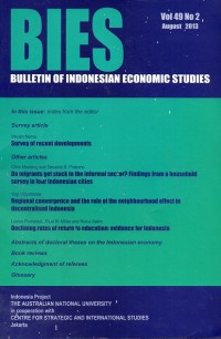 BIES : Bulletin Of Indonesian Economic Studies Vol.49 No.2