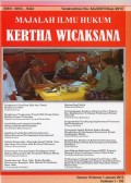 Majalah Ilmu Hukum Kertha Wicaksana Terakreditasi No. 64a/DIKTI/Kep./2010 Vol.18 No.1