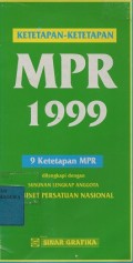 Ketetapan - Ketetapan MPR 1999
