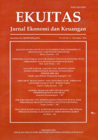Ekuitas: Jurnal Ekonomi dan Keuangan Terakreditas No.80/DIKTI/Kep/2012 Vol.18 No.4