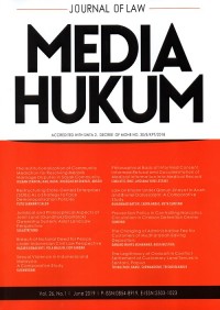 Jurnal Media Hukum Accredited With Sinta 2 Decree Of Mohe No. 30/E/KPT/2018 Vol.26 No.1