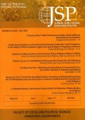 JSP: Jurnal Ilmu Sosial dan Ilmu Politik Volume 26, Issue 1, July 2022 DIKTI 30/E/KPT/2019