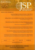 JSP: Jurnal Ilmu Sosial dan Ilmu Politik Volume 25, Issue 2, Novenber 2021 DIKTI 30/E/KPT/2019