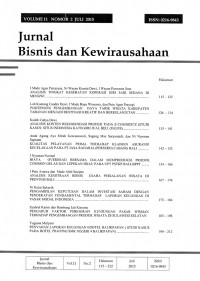 Jurnal Bisnis dan Kewirausahaan Vol.11 No.2