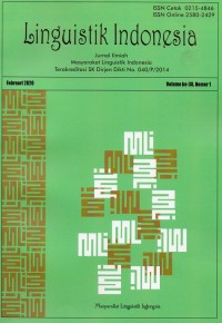 Linguistik Indonesia Terakreditasi SK Dirjen Dikti No. 040/P/2014 Vol. 38 No.1