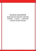 NASKAH AKADEMIK  RANCANGAN UNDANG-UNDANG NOMOR .... TAHUN ..... TENTANG HUKUM ACARA PIDANA