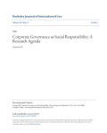 Corporate Governance as Social Responsibility: A Research Agenda