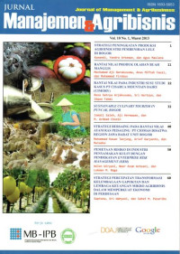 Jurnal Manajemen & Agribisnis Vol.10 No.1