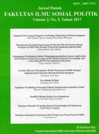 Jurnal Ilmiah Fakultas Ilmu Sosial Politik Vol.2 No.5