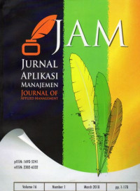 JAM (Jurnal Aplikasi Manajemen- Journal Of Applied Management) Terakreditasi No.36a/E/KPT/2016 Vol.16 No.1