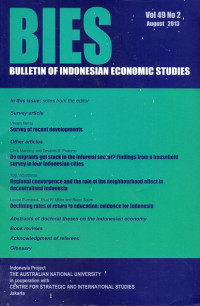 BIES : Bulletin Of Indonesian Economic Studies Vol.49 No.2
