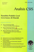 Analisis CSIS: Paradoks Praktik Good Governance di Daerah Vol.42 No.1