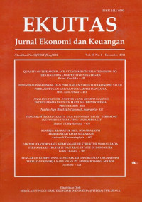 Ekuitas: Jurnal Ekonomi dan Keuangan Terakreditas No.80/DIKTI/Kep/2012 Vol.18 No.4