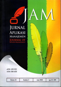 JAM (Jurnal Aplikasi Manajemen- Journal Of Applied Management) Accredited No.30/E/KPT/2018 Vol.18 No.2