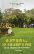 Kearifan Lokal Bali dan Pembangunan Ekonomi: Suatu Model Pembangunan Ekonomi Bali Berkelanjutan