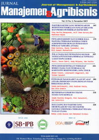 Jurnal Manjemen & Agribisnis Vol.12 No.3